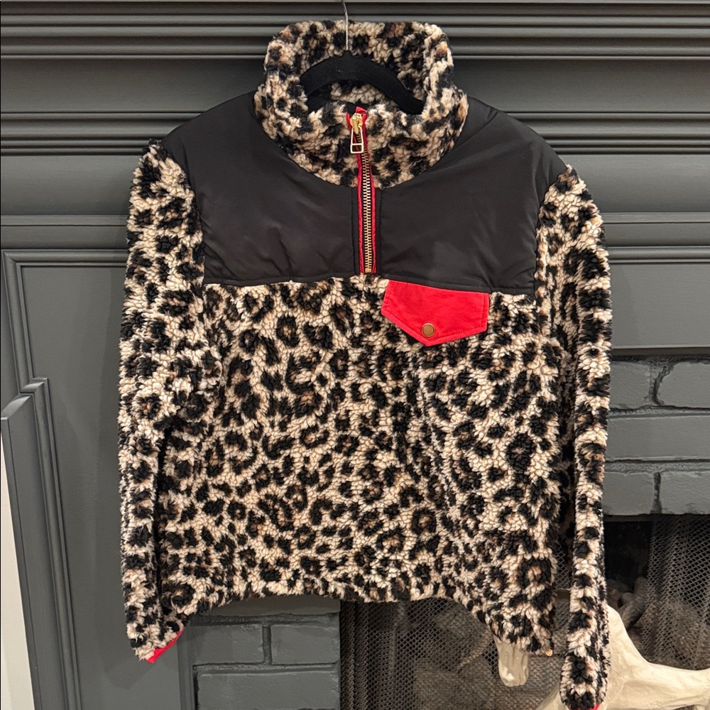 Veronica Beard leopard Sherpa pullover